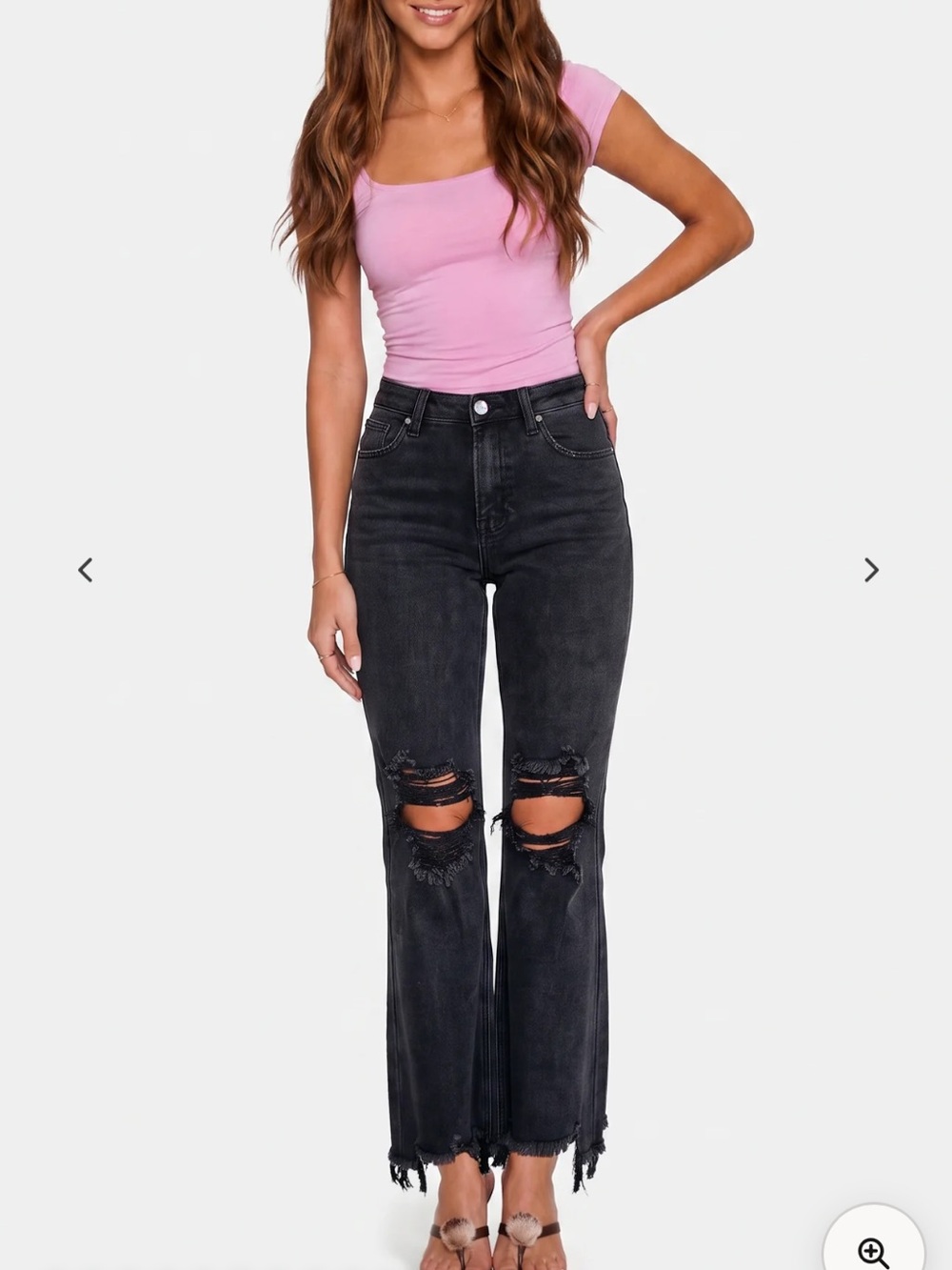 Wild Oak Boutique Risen Jeans Rudy distressed denim Women 9/29 Black